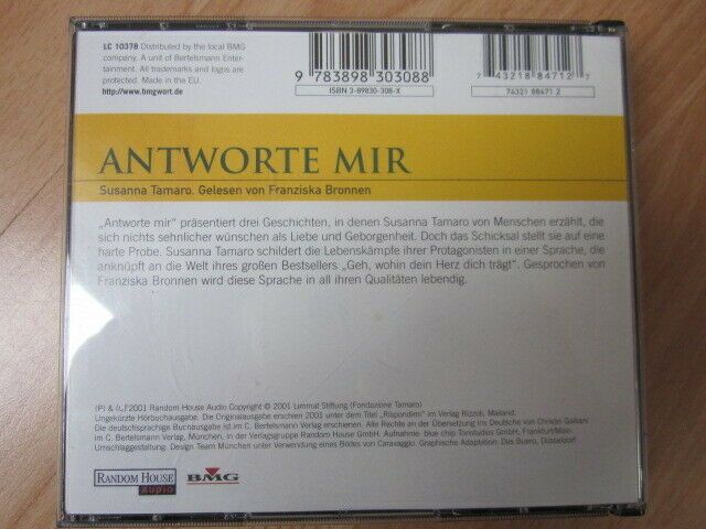 Hörbuch: "Antworte mir" von Susanna Tamaro  - 6 CDs in Nürnberg (Mittelfr)