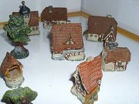 Porzellan Häuschen Dorf mit Bäumen 16 Teile ca. 1900 Ilmenau - Gehren Vorschau