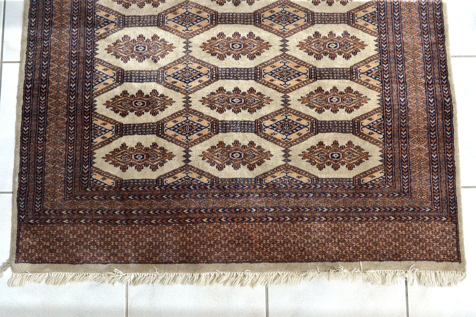 Teppich Pakistan Turkmen Yamut Wolle Vintage Braun 130 x 210 TOP in Freinsheim