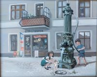 Gemälde,  HELGA VEIT-GOMMEL BERLIN Spiel an der Pumpe Neustadt - Alte Neustadt Vorschau