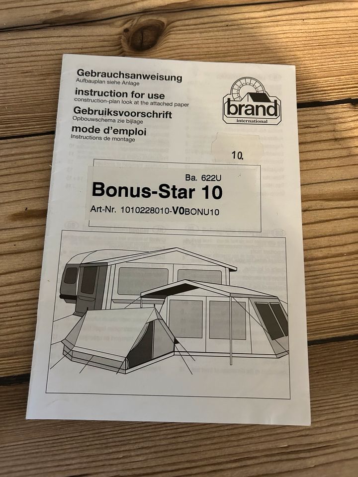 Wohnwagen Vorzelt Brand Bonus Star 10 Wohnwagenvorzelt in Holzweißig