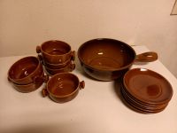 Set Keramikpfännchen, Schalen, Teller, braun rustikal, mit Griff Bayern - Kürnach Vorschau