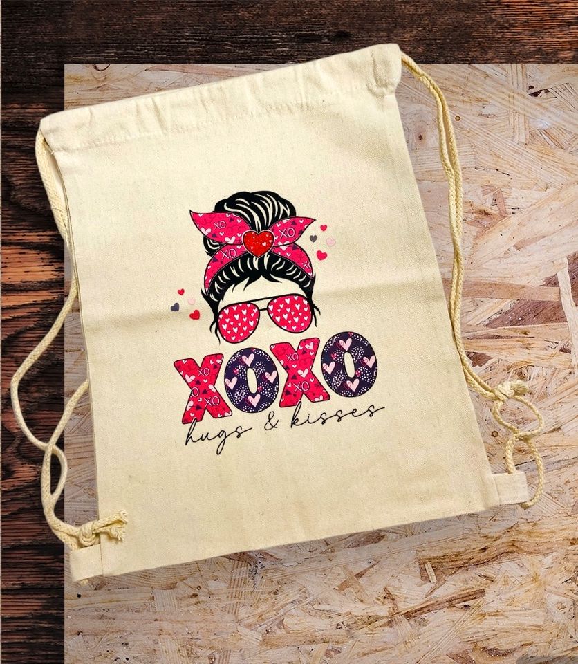 Rucksack Turnbeutel Stoffbeutel "hugs & kisses" XOXO in Langwedel