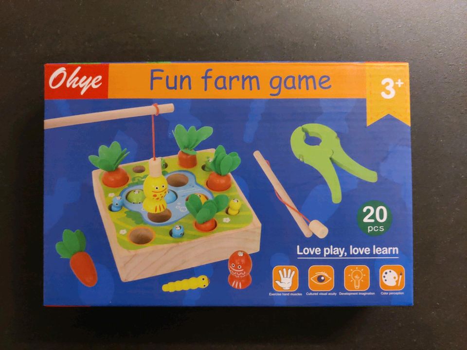 Fun Farm Game Angelspiel Holz Spielzeug neu OVP 3Jahre Montessori in Vilsbiburg