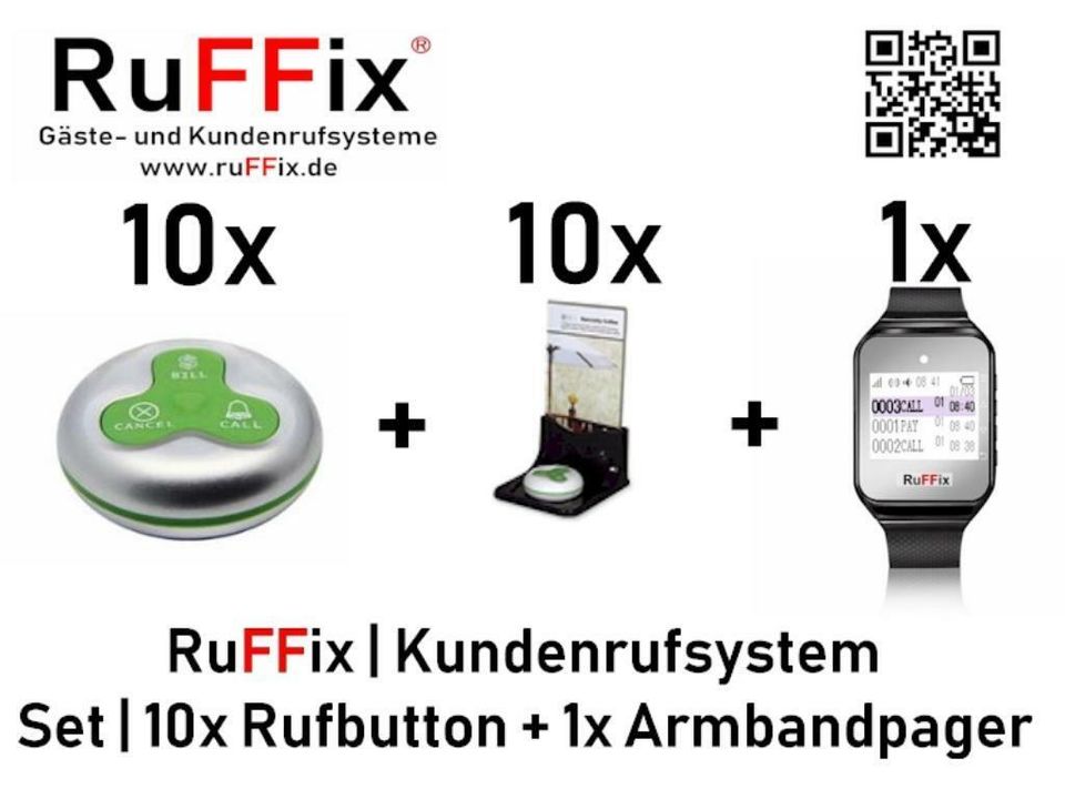 RuFFix ® das Original | Kundenruf System | 10x Funkbutton in Köln