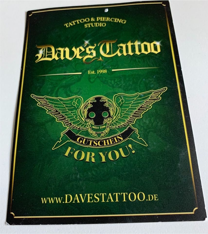 20-Euro-Gutschein für Daves Tattoo in Frankfurt am Main