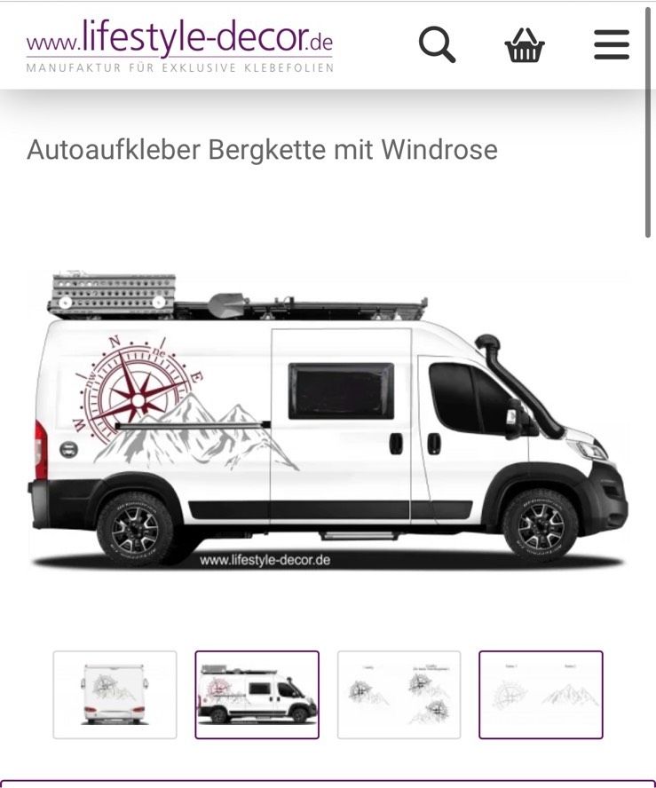 Camper Autoaufkleber Bergkette mit Windrose 40x24cm matt schwarz in  Duisburg - Duisburg-Süd, Tuning & Styling Anzeigen