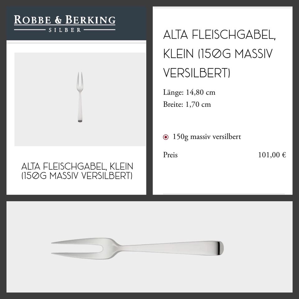 Robbe und Berking R&B Alta Gemüselöffel Nr. 2 Silber 150 & mehr in Düsseldorf