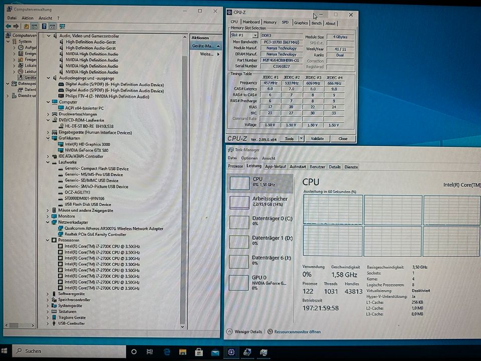 Gamer-Tower-PC mit Intel i7 CPU/GeForce GTX580/Windows 10 in Darmstadt