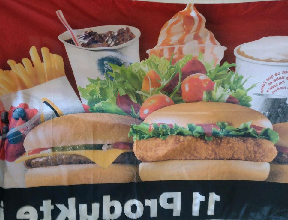 McDonalds Banner von 2007 Rarität. *Das McDonalds Einmal Eins* in Edesheim (Pfalz)