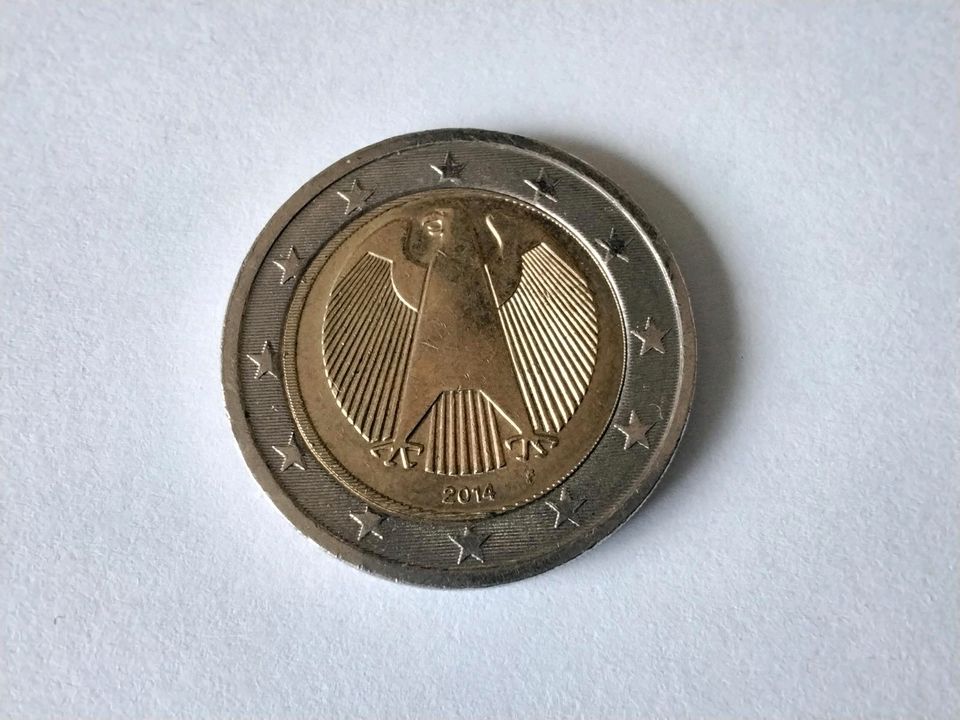 2 Euro Münzen mit Selten Fehlprägung, Deutschland 2014 (F) in Hamburg