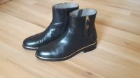 Leder - Stiefelette, schwarz mit Goldrand Niedersachsen - Braunschweig Vorschau