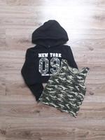 Hoody/Pullover + Tanktop - Mädchen - schwarz/tarn - 134 - C&A Sachsen - Eibenstock Vorschau