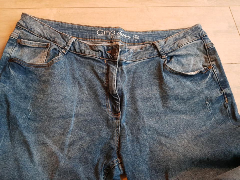 Blaue Jeans Gina slim Größe 48 nur 1 x getragen in Bremen