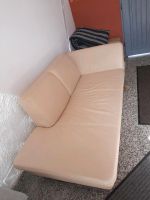 Ledercouch Chaiselongue Couch Sofa helles beige eierschalfarben Bayern - Geretsried Vorschau