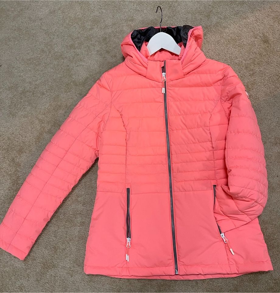 Nwtg. Killtec Streifen-Steppjacke Gr.38 grau neon-rosa in Gilching