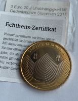 3 EURO Slowenien 2011 20 Jahre Unabhängigkeit Unzirkuliert Niedersachsen - Garrel Vorschau