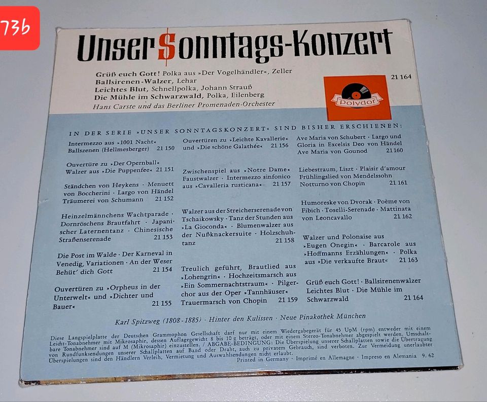 6[ Vinyl Vintage RETRO Single Schallplatten Musik Truhe Classik in Nürnberg (Mittelfr)