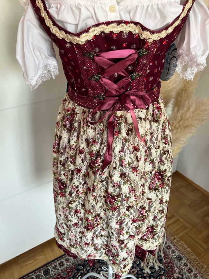 Neues Dirndl von MarJo Mini Sally Weinrot Spitze Creme Burgunder in Zirndorf