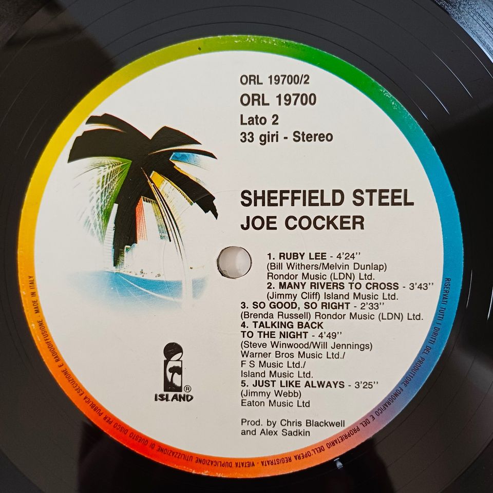 JOE COCKER: "Sheffield Steel" (LP/Vinyl, 1982) NM/NM in Centrum