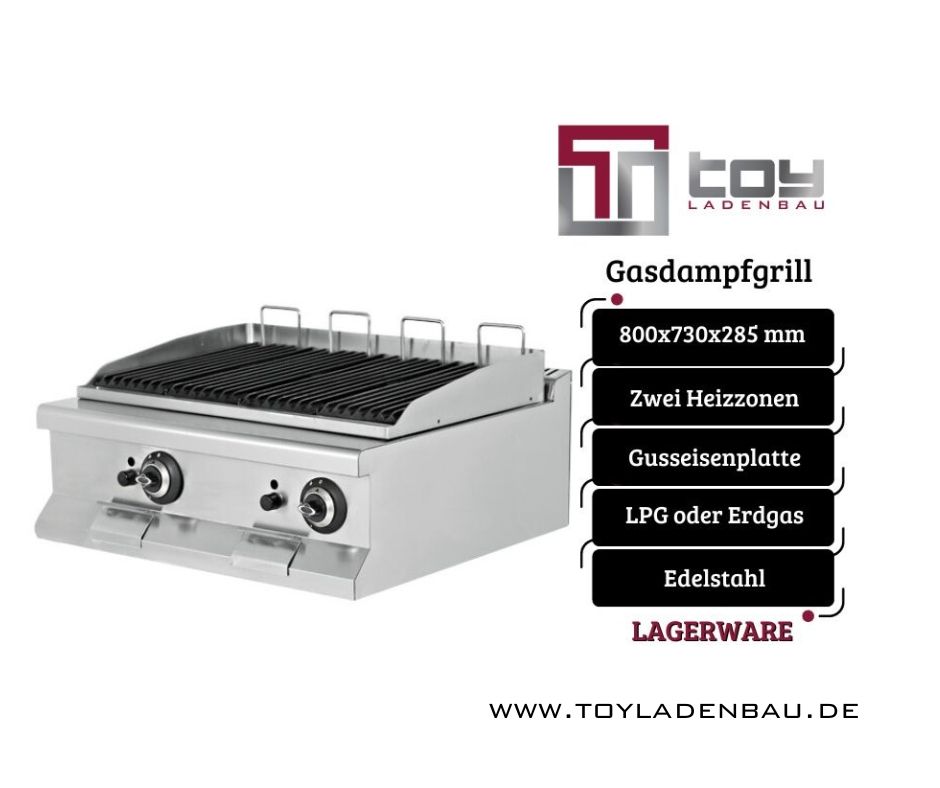 Gasdampfgrill 700 Serie Tischgerät, Edelstahl, Imbiss, Pizzeria Gastro, Gastronomieausstattung, Dönerladen, Restaurant, in Herne