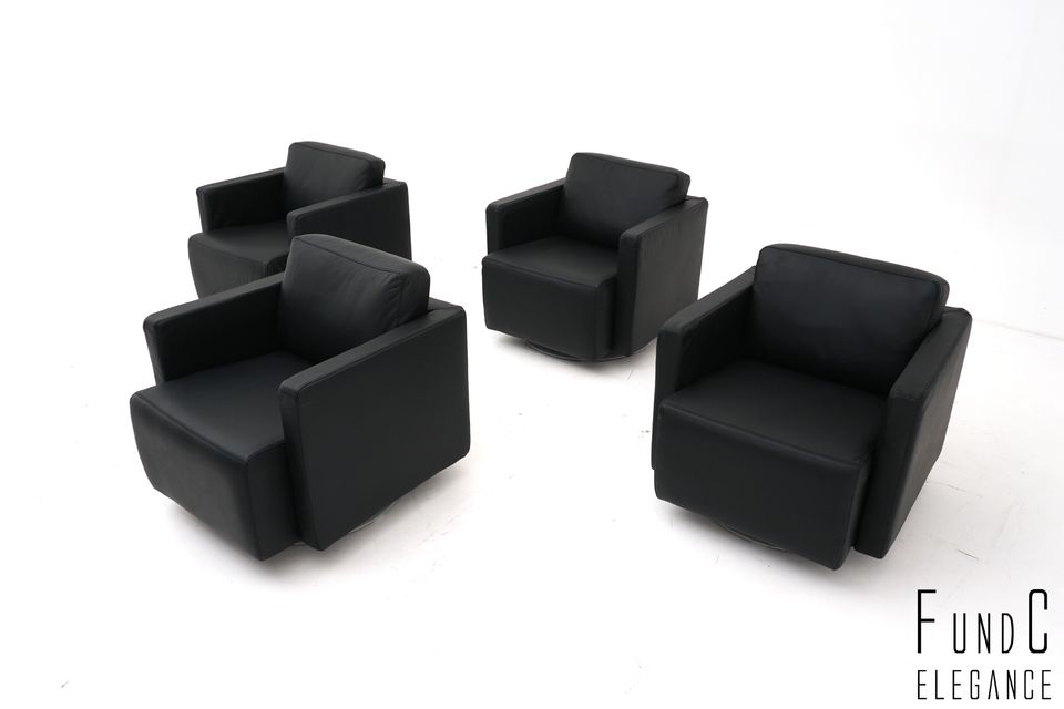 Walter Knoll Nelson 605 Sessel 4 Stück drehbar Leder schwarz in Unna