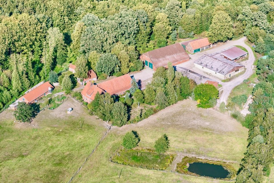 Repräsentative Hofanlage mit Nebengebäuden und ca. 17,5 ha. in traumhafter Alleinlage in Twistringen