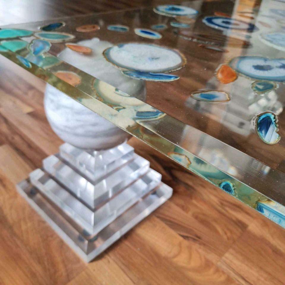 UNIKAT ACHAT - Acrylglas Tisch 120 x 100 x 38 cm in Recklinghausen