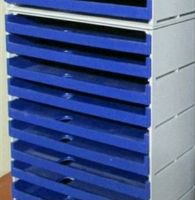 Schubladenbox Büro 10 flache Schübe Swiss Made DIN A4 Grau Blau Nordrhein-Westfalen - Beverungen Vorschau