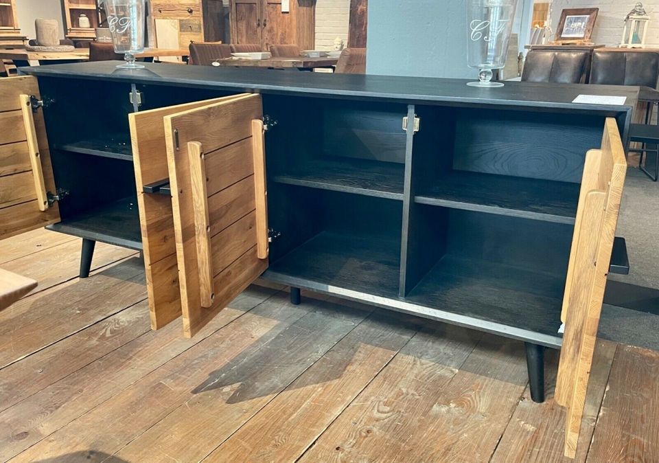 Sideboard Bresso ca. 200 cm Eiche Natur Industrial Design in Moers