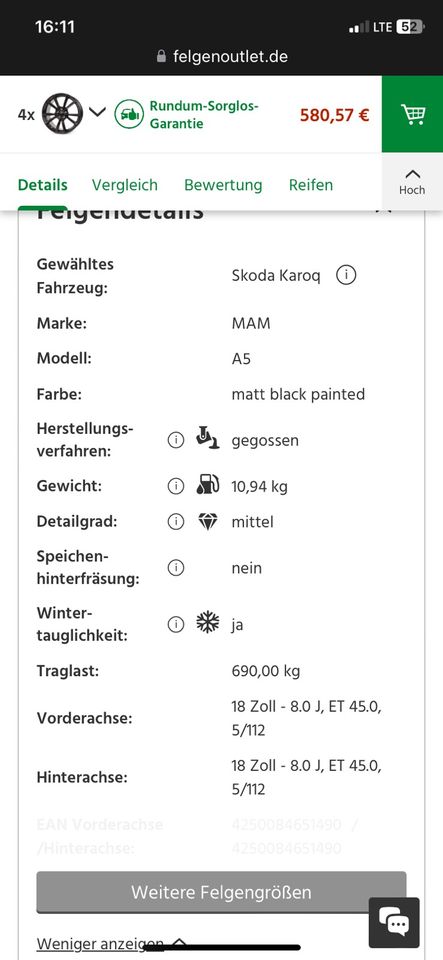 Winterreifen Kompletträder 18 Zoll MAM A5 +Nexen Winguard in Senden