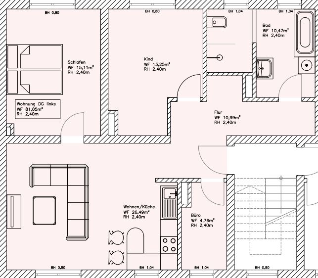 2023-23-25/26 Schöne 3,5-Raum-Wohnung auf Wunsch mit Einbauküche und Stellplatz in Littdorf in der Nähe von Roßwein zu vermieten in Roßwein