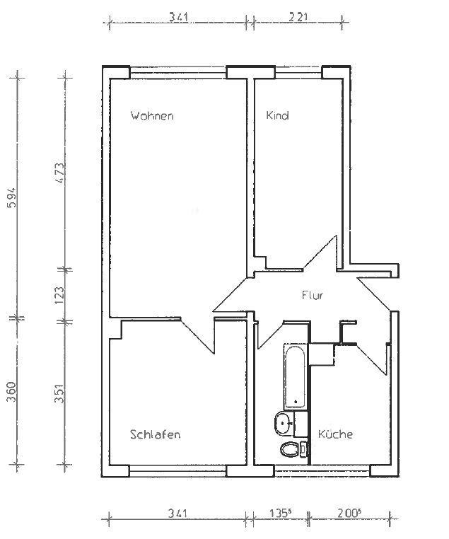 Wohnen in idyllischer Lage - 3 Zimmer inkl. Tageslichtbad mit Wanne+separater Küche+Laminat in Magdeburg