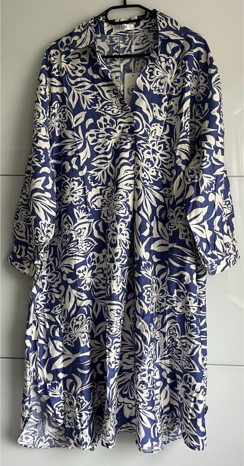 Kaftan Tunika Blau Weiß Kaftan Bluse Lang in Eschweiler