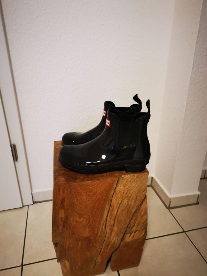 Hunter Gummistiefel Chelsea wie neu Gr. 38 schwarz-glänzend in Hünxe