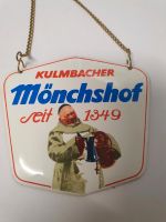 Kulmbacher Mönchshof Zapfhahnschild L.Hohlwein 1950 Emailschild Bayern - Kirchdorf a. Inn Vorschau