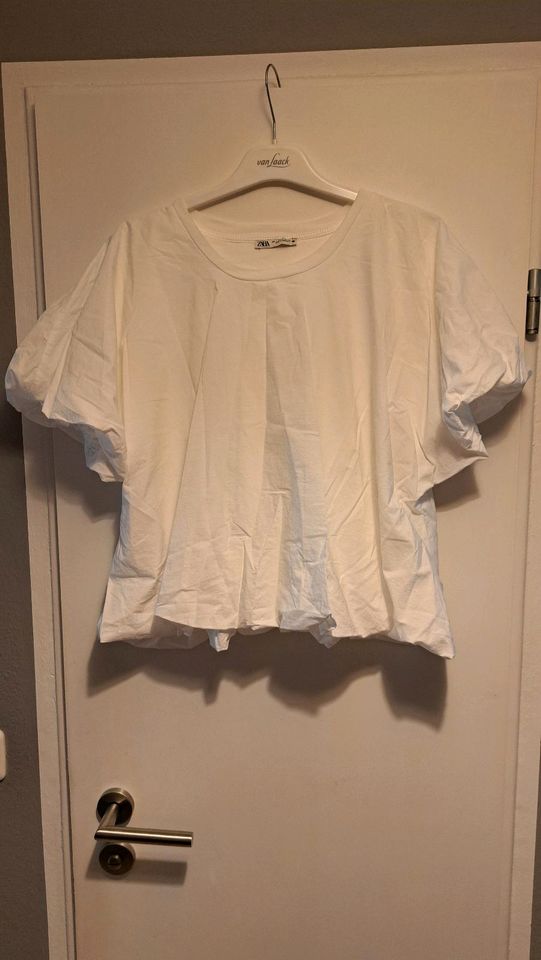 ZARA Shirt Bluse croped Top L Ballon Puffärmel Ballonärmel in Kirchheim bei München