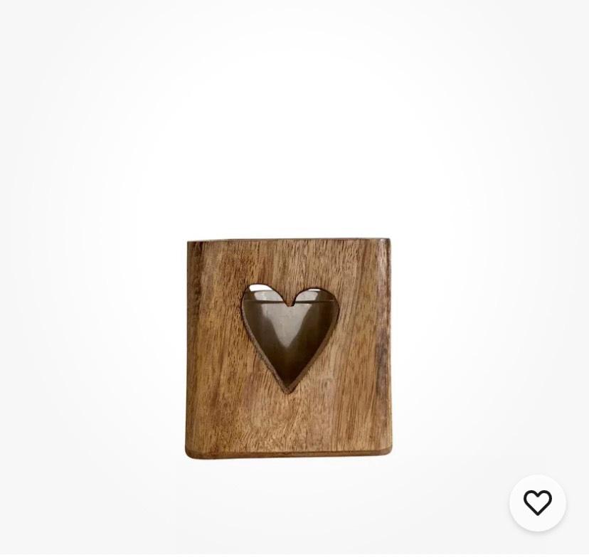 2 x 6 oder 12 Windlichter Mango - Holz mit Glas und Herz NEU OPV in Helsa