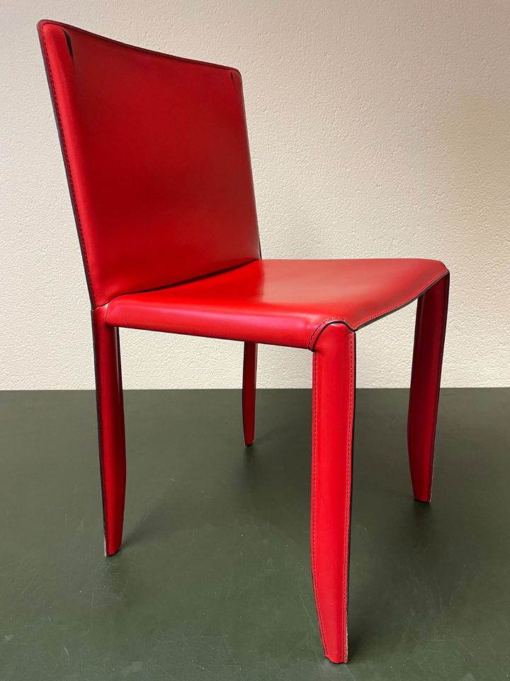 3x cattelan italia Piuma Lederstuhl in rot + blau Esszimmer Stuhl in Bocholt