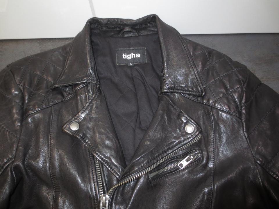 Tigha Lederjacke Bikerstyle Darian black Gr. L kaum getragen in Herford