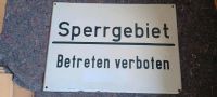 Emailleschild Sperrgebiet Sachsen - Coswig Vorschau