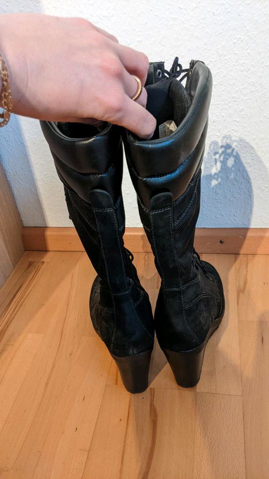 Schwarze Timberland Boots, Stiefel zum Schnüren in Berlin