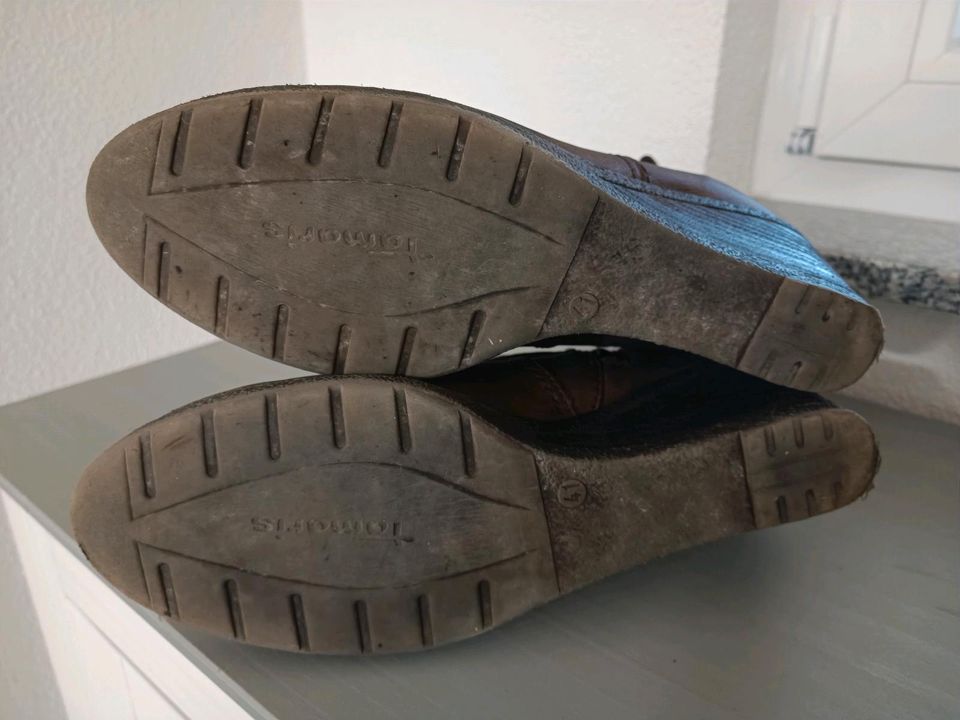 Stiefeletten,Keilabsatz Stiefeletten, Stiefel braun Größe 41 in Schwendi