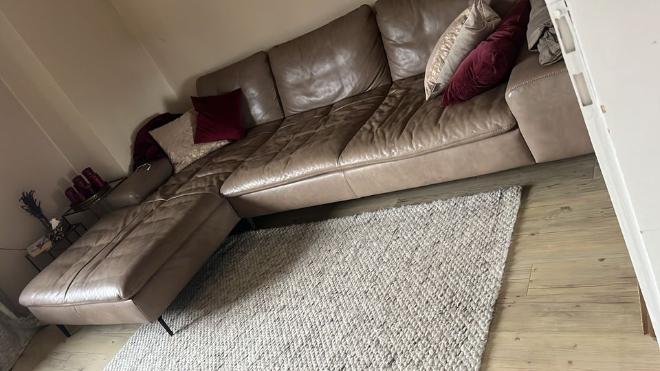 W.schillig Sofa Couch top Zustand Leder in Welle