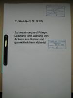 Aufbewahrung Pflege Artikel Gummi Techn. Merkblatt Bundeswehr Baden-Württemberg - Sinsheim Vorschau