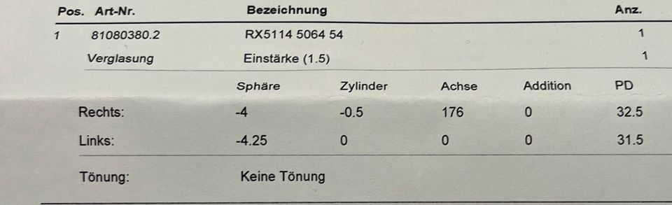 RayBan Brille blau/braun ungetragen -4.25 links, -4.0 rechts) in München