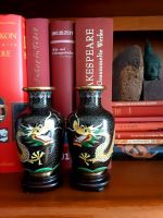 Vintage Cloisonné Zwillings Vasen Drachen Asiatika China Rar Frankfurt am Main - Nordend Vorschau