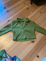 Crop Shirt Grün mit Kragen Friedrichshain-Kreuzberg - Kreuzberg Vorschau