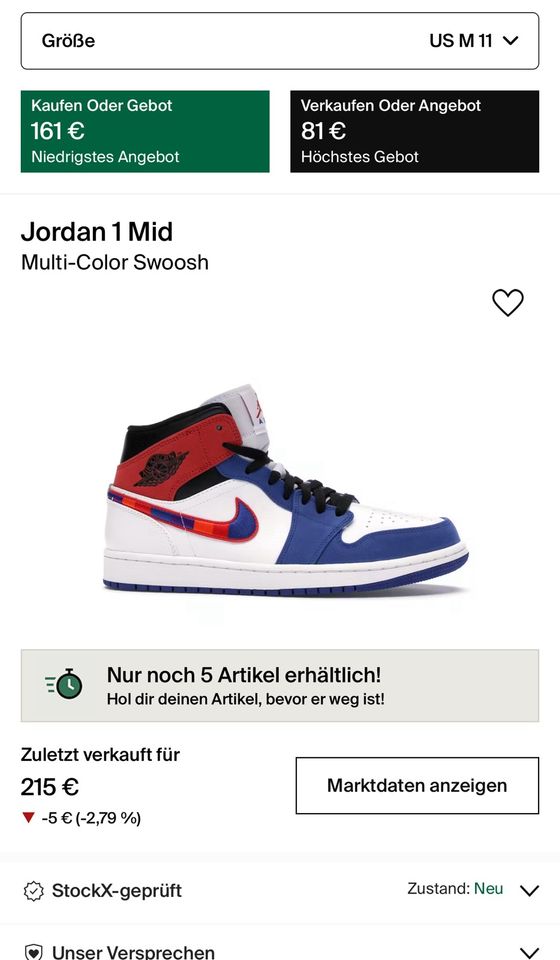 Jordan 1 Mid Multi-Color Swoosh in Simmern (Westerwald)