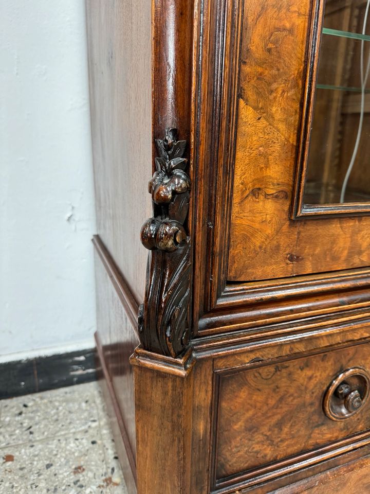 Antike Vitrine Vitrinenschrank 1890 Gründerzeit Bücherschrank in Völklingen